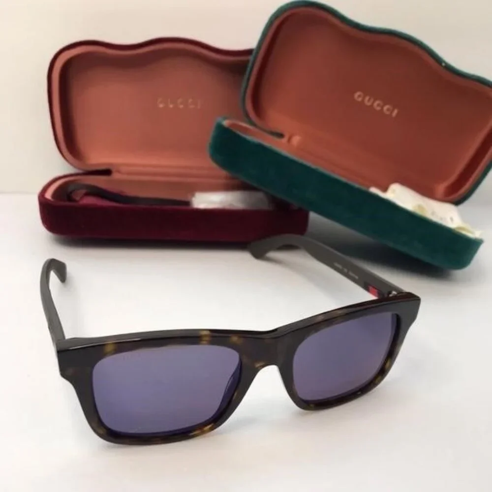 - New- 💯 original Gucci Grey/Brown Havana GG0008S Square Sunglasses